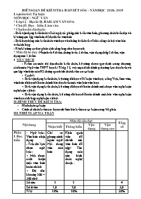 Biên soạn đề kiểm tra bài viết số 6 môn Ngữ văn Lớp 12 - Năm học 2018-2019 - Sở giáo dục và đào tạo Cao Bằng